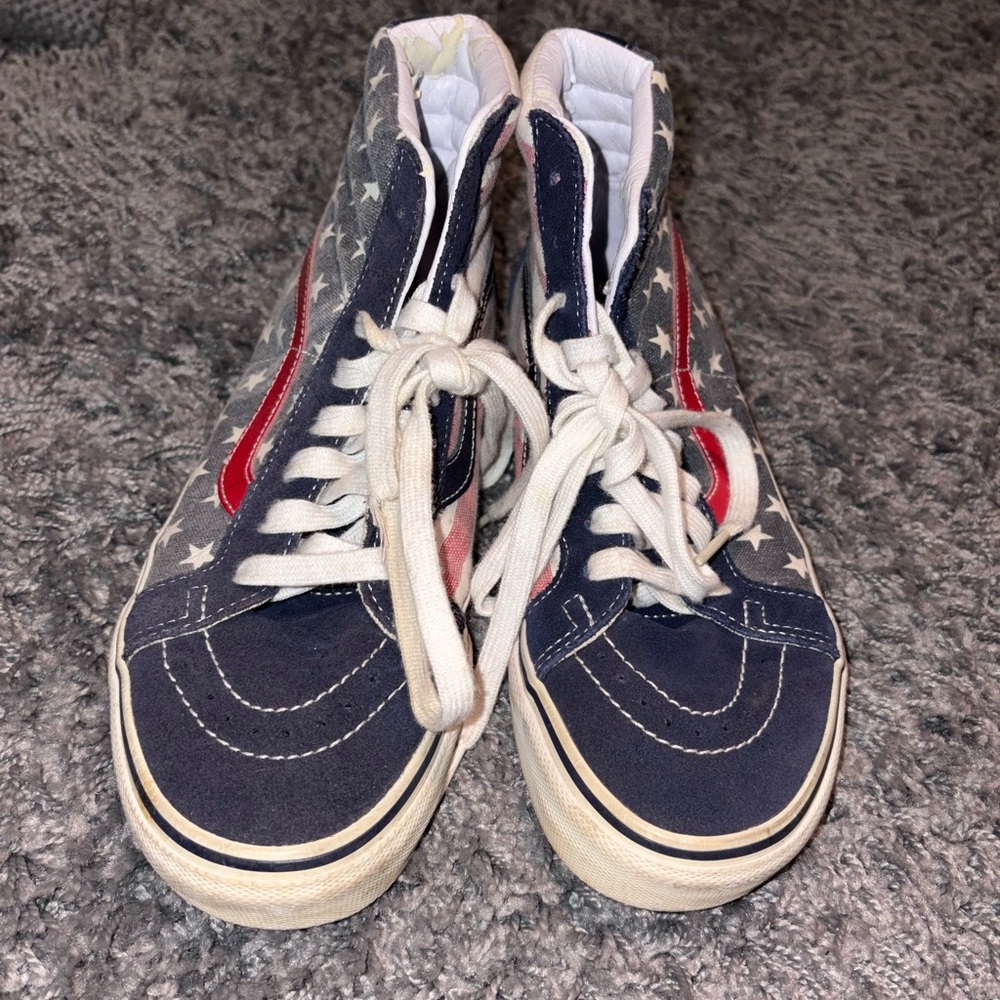 Vans Americana High-Top Sneakers - Navy and Red